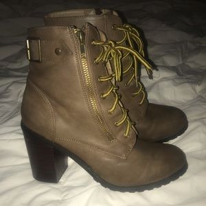 Brown industrial style boots